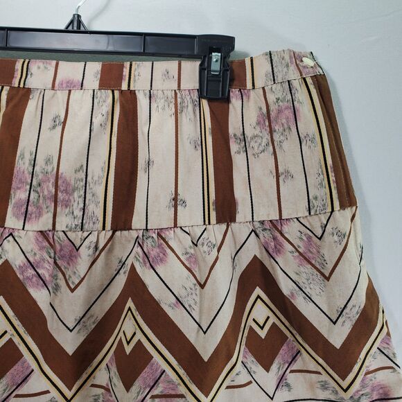 NWT XL Tiny Anthropologie Raleigh Cotton Mini Skirt Striped Aztec Southwestern - Picture 11 of 12